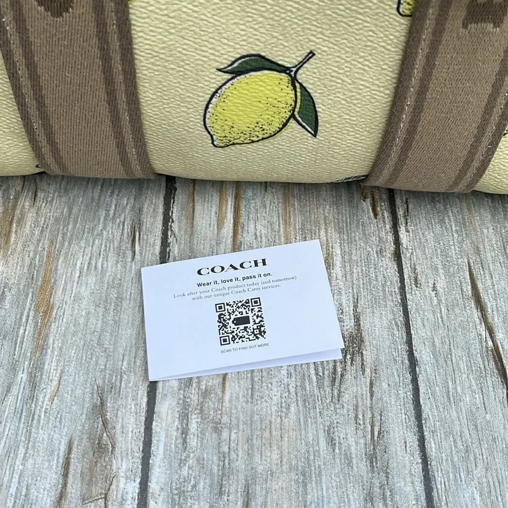 Coach Smith Tote Bag 24 With Lemon Print Purse